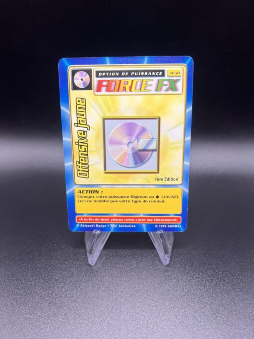 Carte Digimon Offensive Jaune OPTION DE PUISSANCE JD-50 FR BANDAI 1999 Exc++