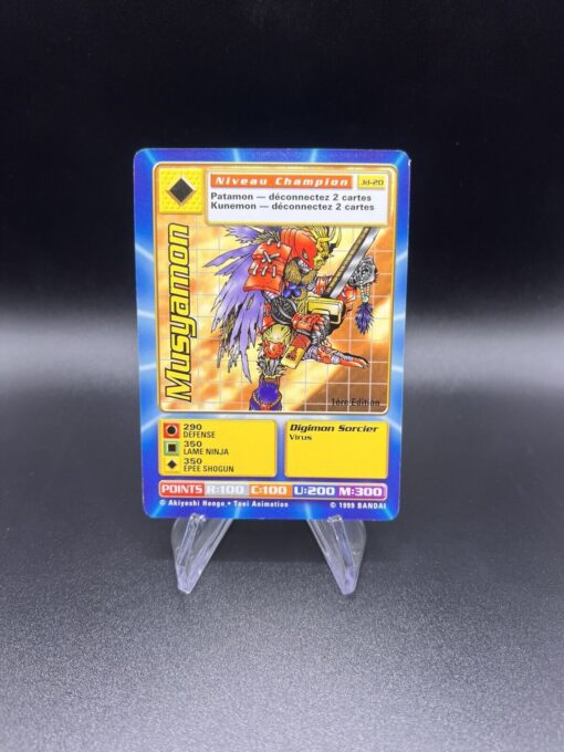 Carte Digimon Musyamon Jd-20 Niveau Champion 1er Édition Bandai 1999 FR Exc ++
