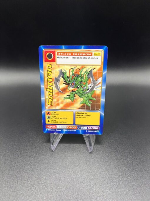 Carte Digimon Snimon Bo-25 Niveau Champion Bandai 1999 FR VG+