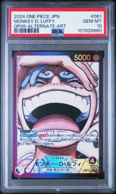 Carte One Piece Monkey.D.Luffy OP09-061 L V2 PSA 10