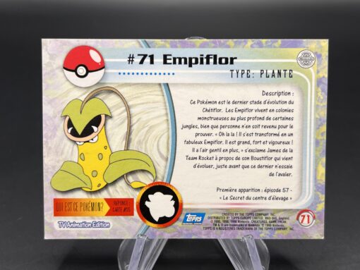 Carte Pokemon Empiflor #71 Topps TV Animation Edition – Image 2
