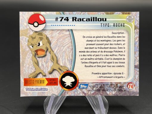 Carte Pokemon Racaillou #74 Topps TV Animation Edition – Image 2