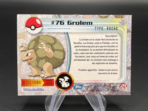 Carte Pokemon Grolem #76 Topps TV Animation Edition – Image 2