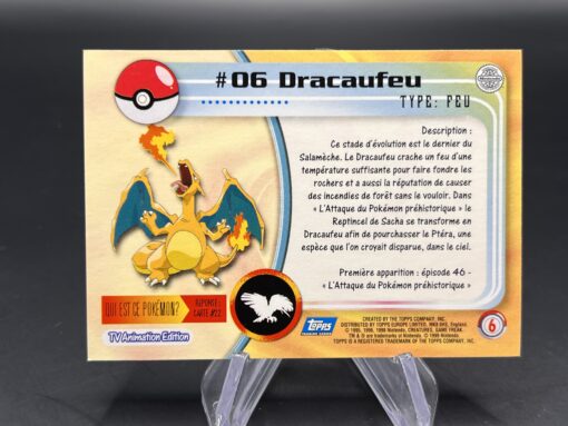 Carte Pokemon Dracaufeu #6 Topps TV Animation Edition – Image 2