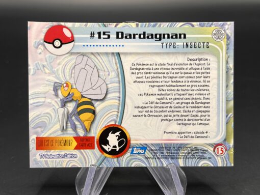 Carte Pokemon Dardagnan #15 Topps TV Animation Edition – Image 2