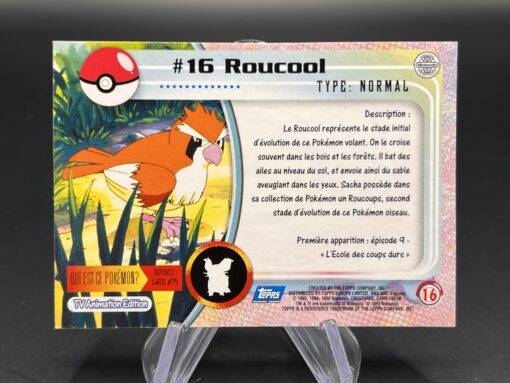 Carte Pokemon Roucool #16 Topps TV Animation Edition – Image 2