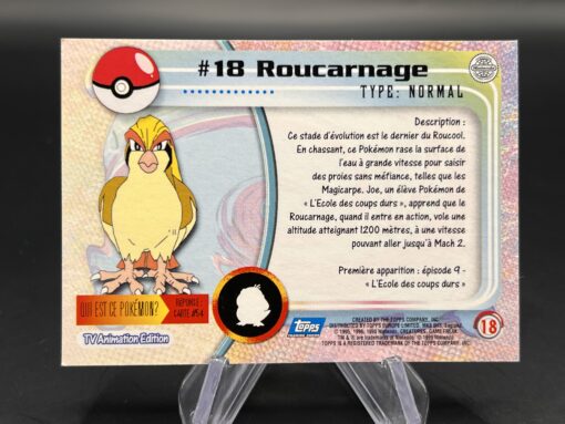 Carte Pokemon Roucarnage #18 Topps TV Animation Edition – Image 2
