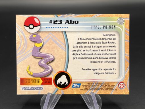 Carte Pokemon Abo #23 Topps TV Animation Edition – Image 2