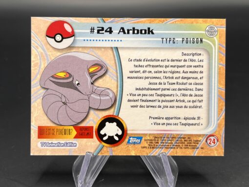 Carte Pokemon Arbok #24 Topps TV Animation Edition – Image 2