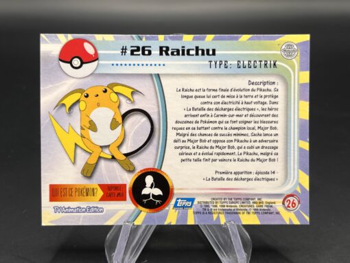 Carte Pokemon Raichu #26 Topps TV Animation Edition – Image 3