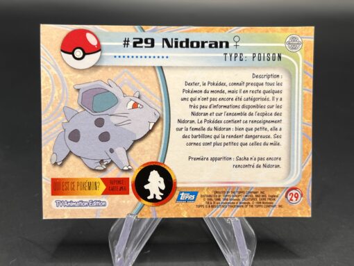 Carte Pokemon Nidoran #29 Topps TV Animation Edition – Image 2