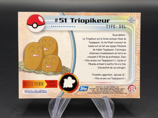 Carte Pokemon Triopikeur #51 Topps TV Animation Edition – Image 2