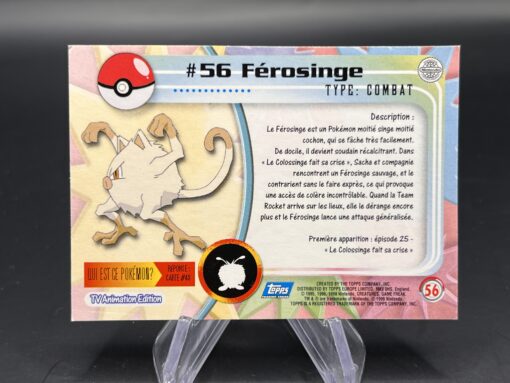 Carte Pokemon Férosinge #56 Topps TV Animation Edition – Image 2