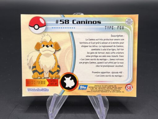 Carte Pokemon Caninos #58 Topps TV Animation Edition – Image 2