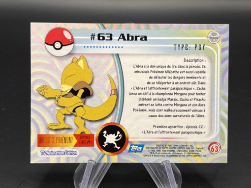Carte Pokemon Abra #63 Topps TV Animation Edition – Image 2